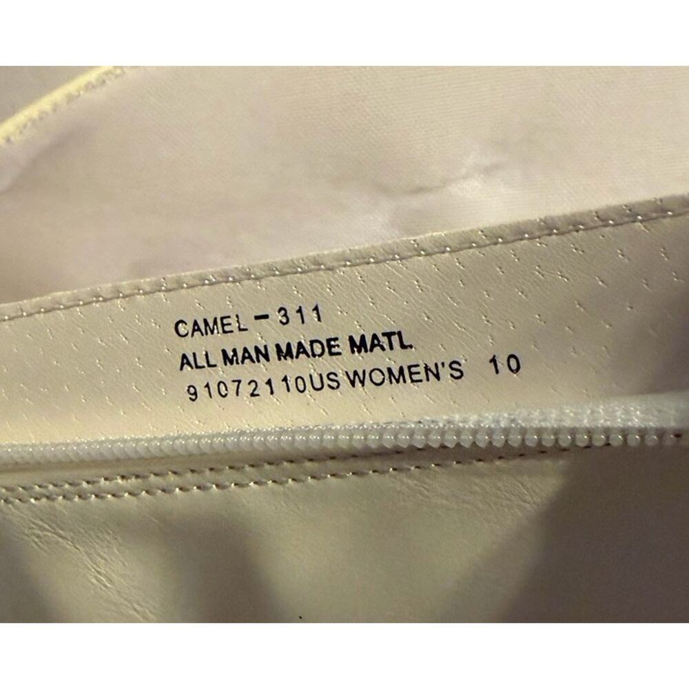 Demonia White Knee High Camel 311 Vegan Leather Faux Fur Boots Women’s Size 10 - Picture 13 of 15
